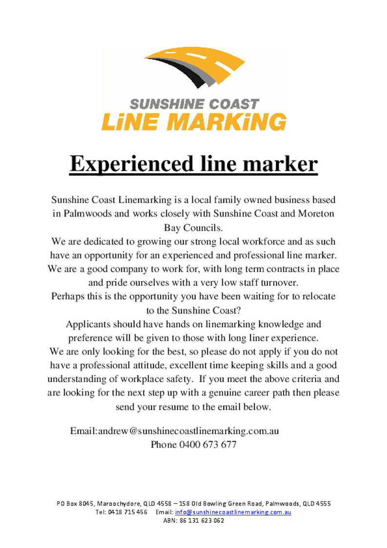 Sunshine Coast Line Marker Position Advertisement