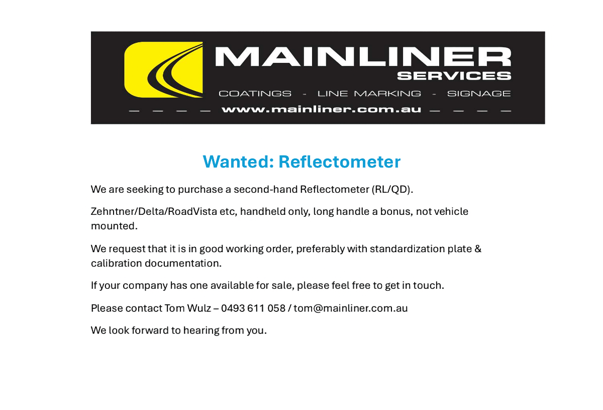 240829 Mainliner Reflectometer Wanted